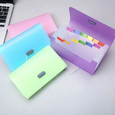 A6 Expanding File Folder Buckle Wallet Organ Bag Documents F