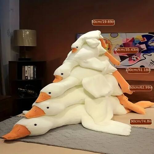 Duck Plush Toys Fluffy Sleep Pillow, Cute Animal Stuffed Swa