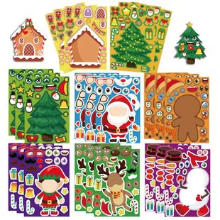 8-48Sheets Christmas Children DIY Puzzle Sticker Games Unico