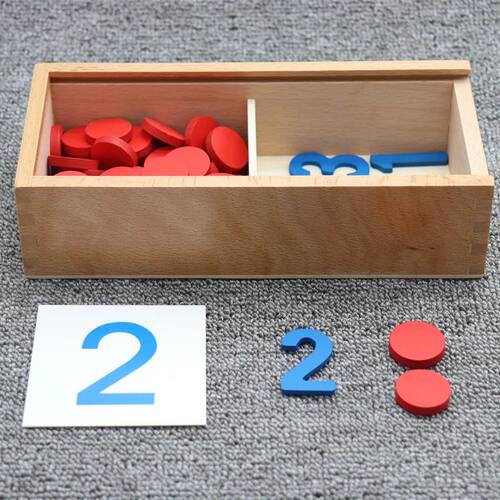 Kids Wooden Montessori Cognitive Cards Number Counting Math