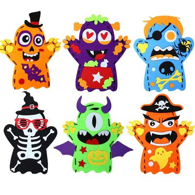 3Pcs Halloween Hand Puppet Art And Crafts For Kids DIY Manua