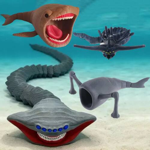 1/4pc 3D Printing Sea Eater Bloop Gran Maja Action Figure Mo