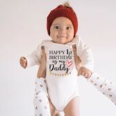 Bodysuit 1st Happy Toddler Birthday Daddy Sleeve Long