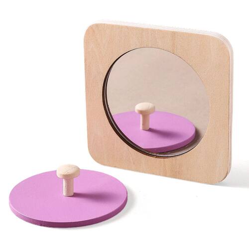Montessori Wooden Mirror Exercise born's Hand Eye Coordinati