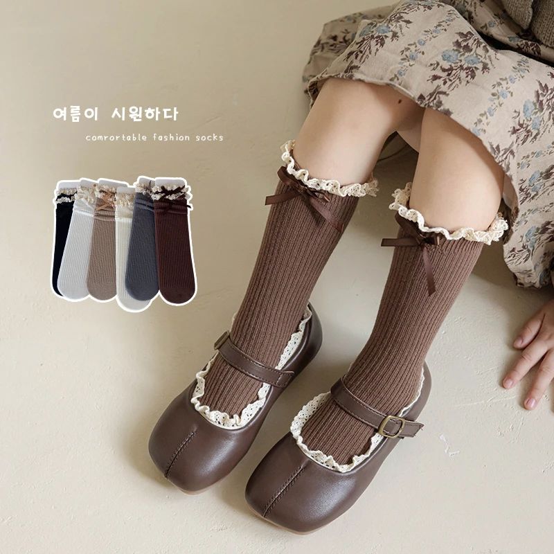 1 Pairs Children Socks Autumn Baby Girls Knee High Socks Sof