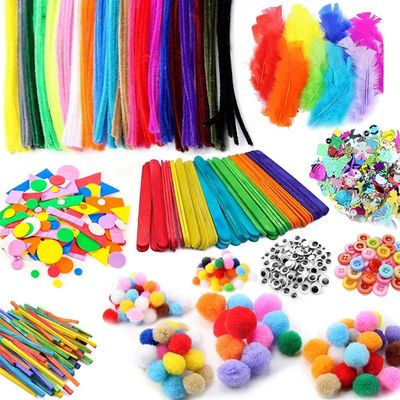 1000pcs Kids Crafts Art Supplies Kit Pipe Cleaners Pompoms F