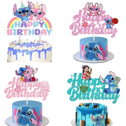 Lilo Stitch Cake Decoration Anime Bluey Cake Topper Card Chi