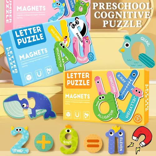 1 Set Montessori Cute Fridge Magnets for Children Animal Mag