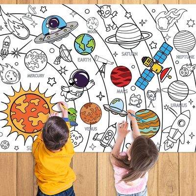 Large Children Drawing DIY Space Sticky Color Filling Paper