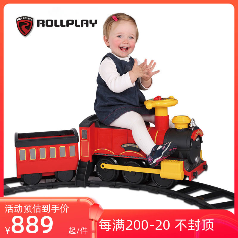 rollplay如雷儿童电动小火车可坐人男女孩轨道玩具车宝宝生日礼物