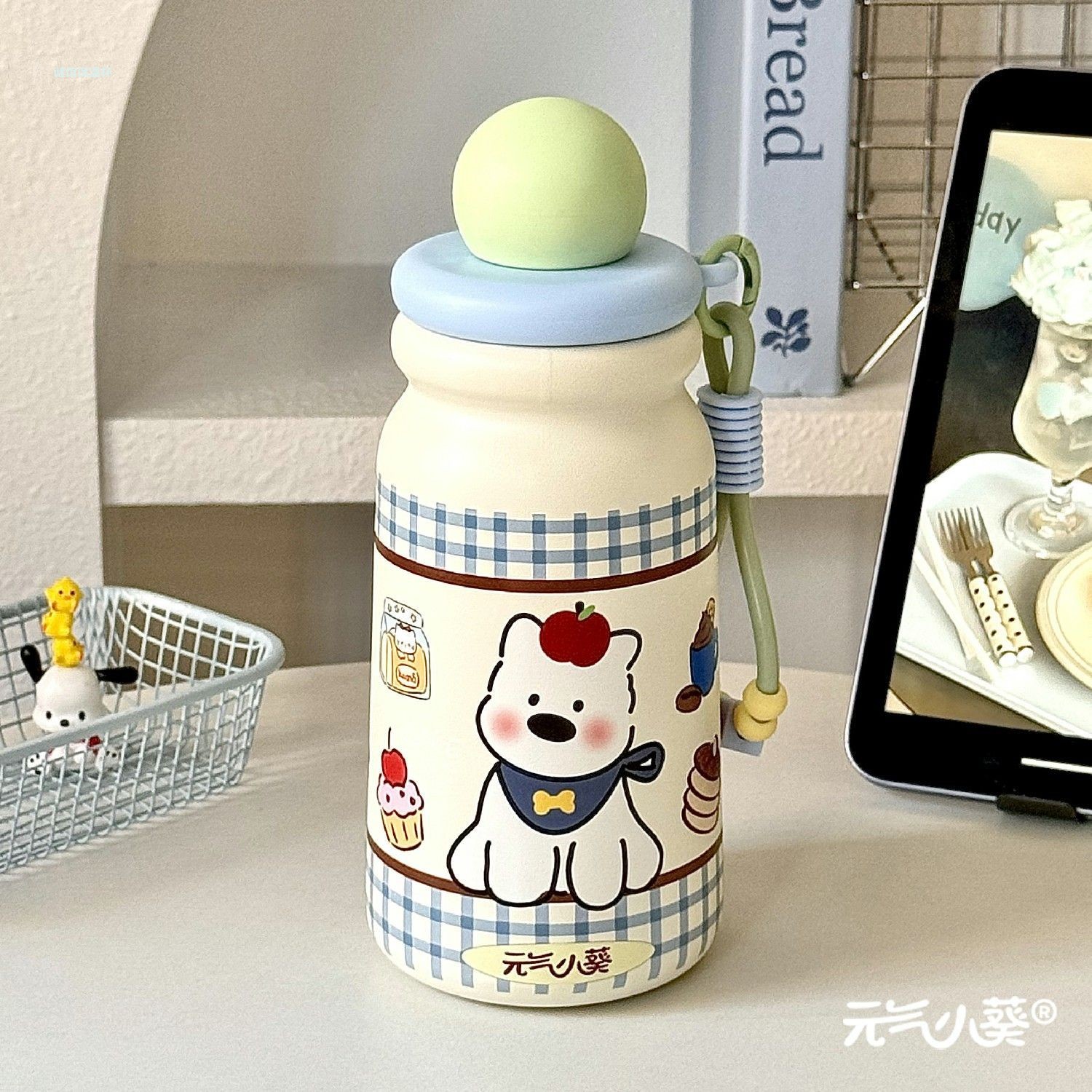 吸管水杯女生高颜值可爱保温杯学生上学专用食品级316不锈钢杯子