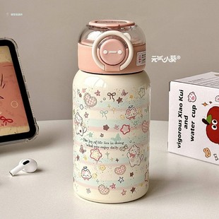 星星猫杯子保温杯2025新款 女生高颜值小巧便携不锈钢吸管水杯316