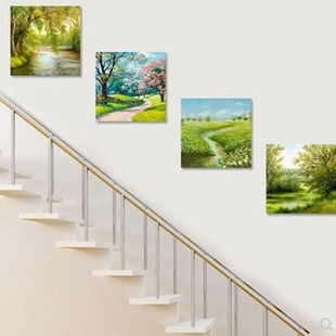 楼梯间走廊田园风景墙面装 饰画客厅过道壁画现代简约美式 乡村挂画