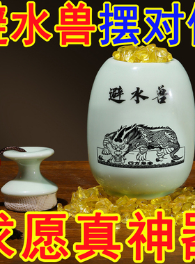 避水兽瓶荷花鲤鱼瓶陶瓷家居摆件