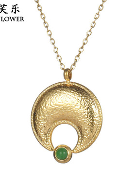 欧美复古月亮吊坠钛钢项链女级感个性简约轻奢小众设计情侣优雅饰