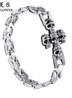 跨境爆款嘻哈小众腕表式士手链复古潮流骷髅头设计百搭情侣手饰