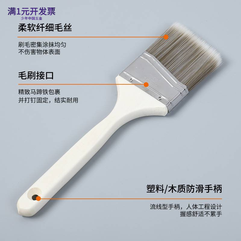 跨境新款1-3寸长柄乳胶漆软毛木