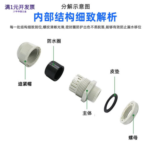 尼龙电缆防水接头密封固定头塑料