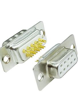 D-SUB连接器DB9/15/25焊线公头母头串口接头db连接器37pin镀金针