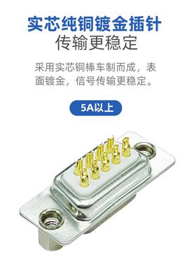 D-sub连接器DB9公头母头焊线式15/25/37pin对接头镀金针串口外壳