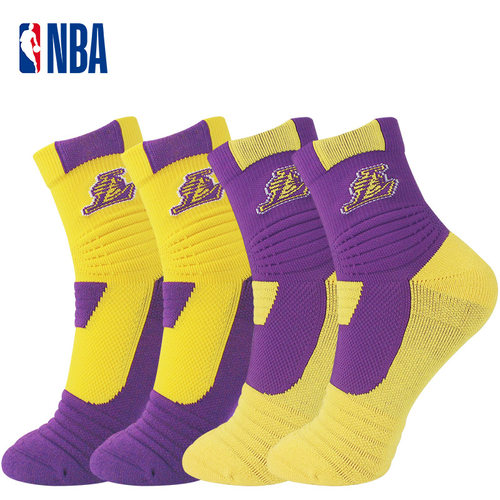 NBA袜子男士中筒运动休闲毛巾底加厚秋季吸汗透气跑步训练篮球2双