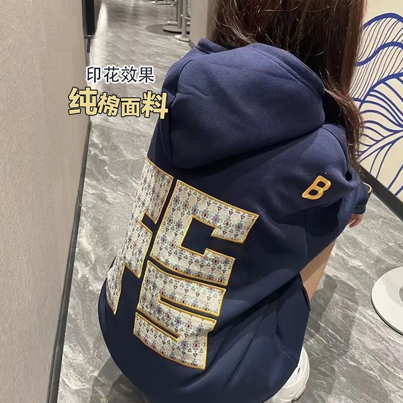 美式复古字母印花连帽卫衣薄款宽松美式慵懒风ins情侣外套男女潮