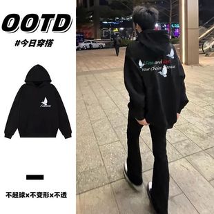 重磅纯棉潮牌情侣美式高街连帽卫衣秋冬潮流男女加厚加绒上衣帽衫