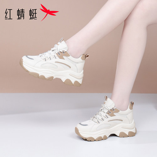 红蜻蜓厚底增高休闲运动老爹鞋女