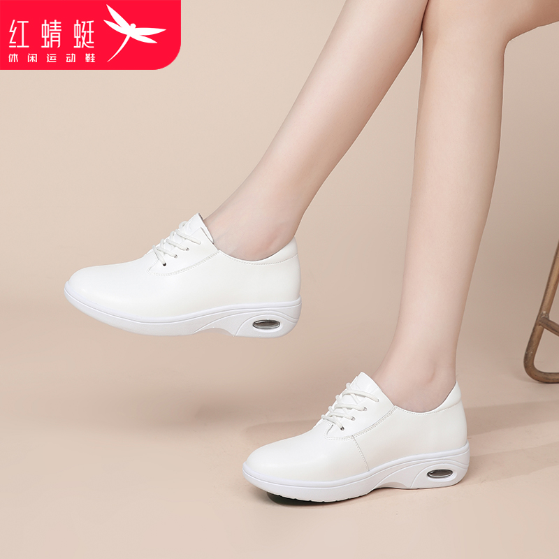 增高小皮鞋红蜻蜓小白鞋