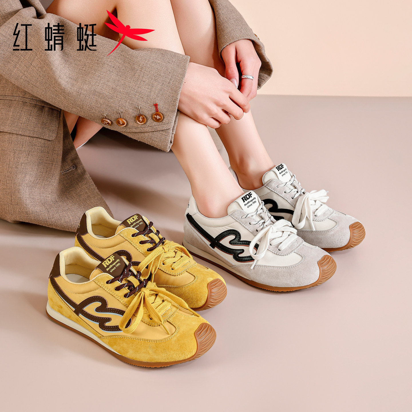 红蜻蜓女鞋春季2026新款鞋子复古休闲运动德训鞋女款阿甘鞋单鞋潮,女鞋,德训鞋,淘宝优惠券,粉丝福利购,淘宝优惠卷