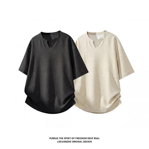 NOLOGOPLUS男士老钱风短袖T恤