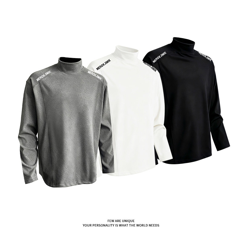 NOLOGOPLUS宽松半高领男士上衣