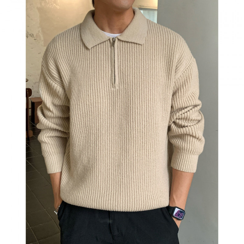 NOLOGOPLUS男士重磅条纹针织衫