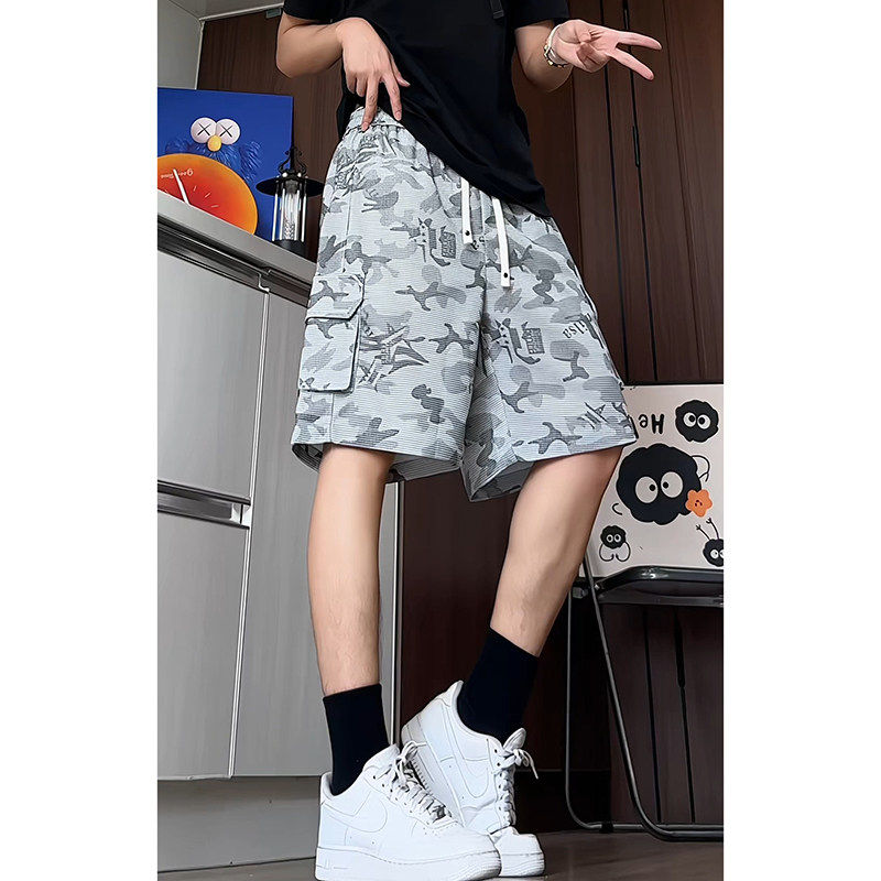 【NO LOGO PLUS】暗物质男士夏季新款迷彩凉感工装五分短裤休闲沙图片