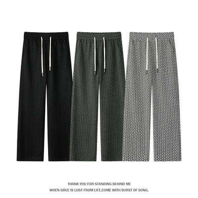 春季垂感直筒阔腿裤男士显瘦长裤