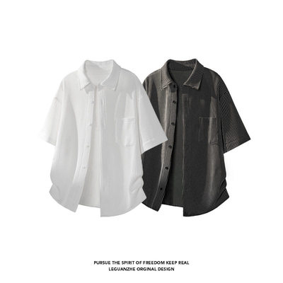 NOLOGOPLUS男士短袖衬衫上衣