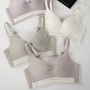 性感无钢圈文胸小胸聚拢防下垂收副乳无痕调整型内衣女中厚1.8cm