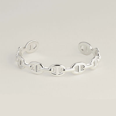 Chaine d'ancre Enchainee银镀金猪鼻子手镯轻奢18K质感气质手环