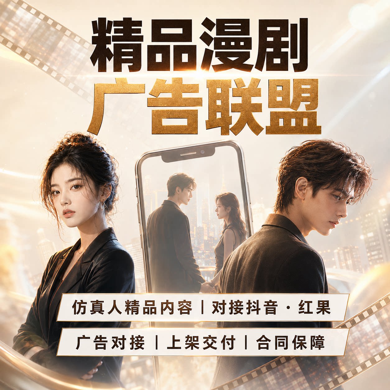 精品AI漫剧短剧开发定制包版权对接广告联盟流量变现收益赚钱项目