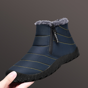 加绒加厚保暖东北棉鞋 雪地靴男防水防滑冬季 清仓特价 健腾公羊断码
