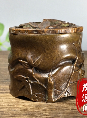 古玩禅意竹节香薰炉知了檀香炉节节高升家用室内茶道小香炉摆件