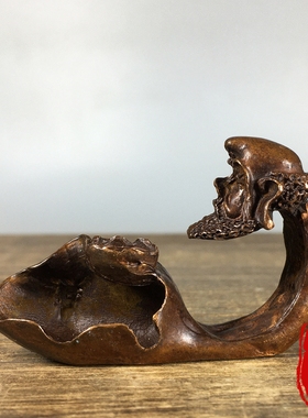 禅意纯铜达摩倒流香摆件家用茶道悟道祖师香炉香插熏炉装饰品铜器