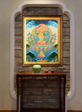 手绘文殊菩萨西藏佛像装饰画挂画