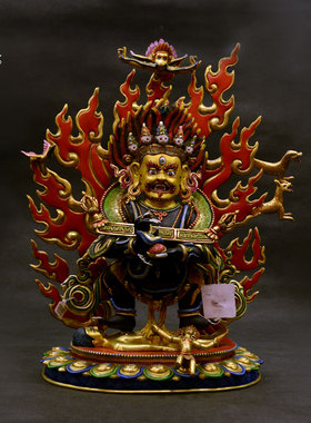 鎏金彩绘手工密宗护法像