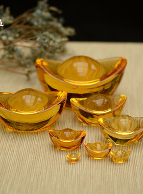 金元宝琉璃小元宝摆件佛前供佛佛像装藏供曼扎盘单个宝石