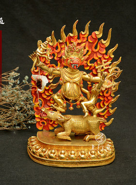 摆件密宗尼泊尔纯铜鎏金佛像