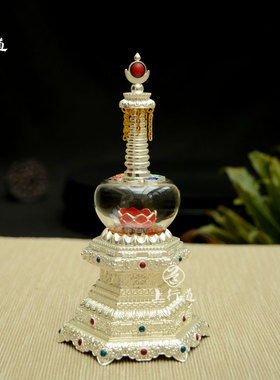 密宗佛堂合金供奉菱形摆件舍利塔