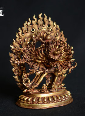 时轮金刚佛像纯铜密宗尼泊尔手工