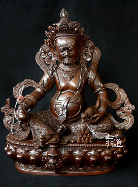 黄财神雕花藏巴拉密宗尼泊尔手工