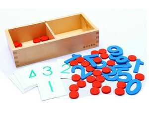 蒙氏数学教具专业版 蒙台梭利早教玩具3岁以上 数字与筹码